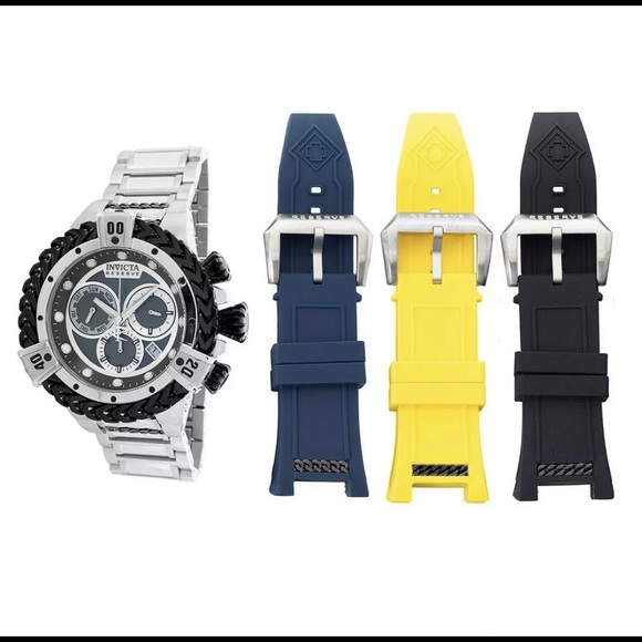 Invicta Bolt Herc Reserve Men's 56mm Swiss Quartz Bracelet Watch w/ 3 Strap - Picture 4 of 6